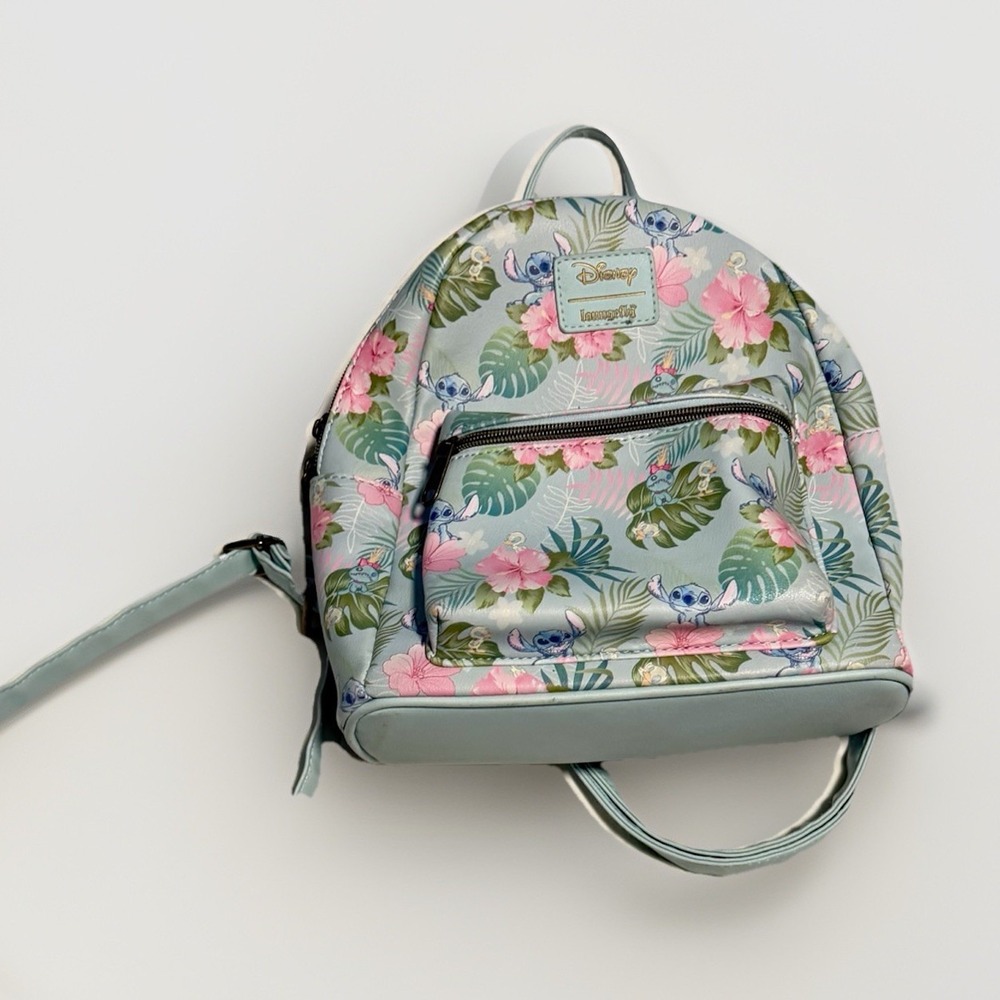 Loungefly Disney Lilo & Stitch Tropical Friends Mini Backpack + Stitch Keychain